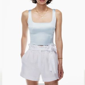 NWT XS Aritzia satin bustier tank top (heatwave blue) brand new with tags
